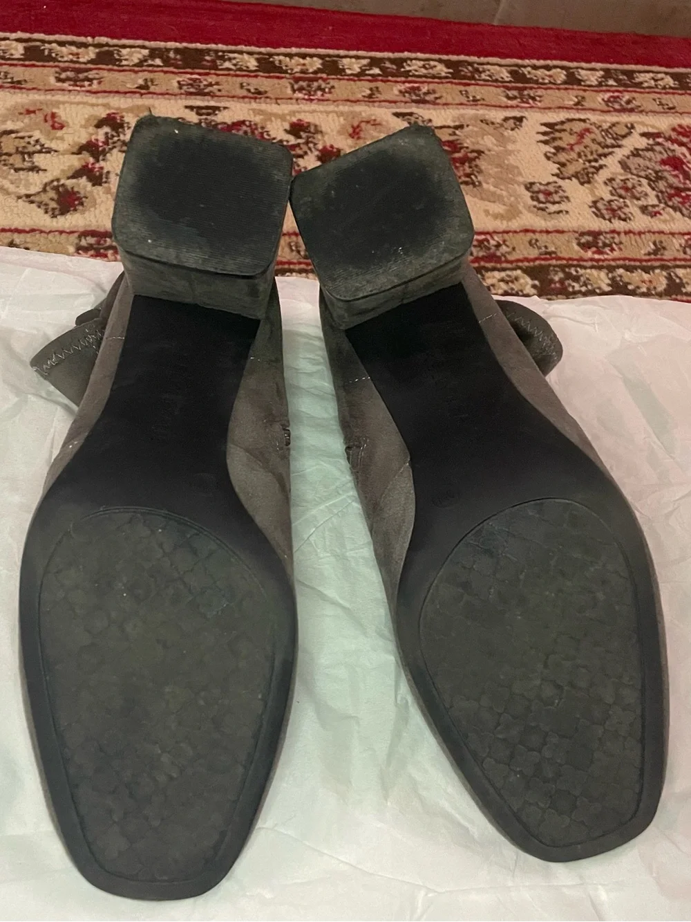 Block Heel Ankle Boots (Suede)